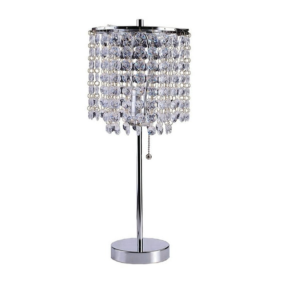 20†Modern Tall Silver Crystal Chandelier Lamp