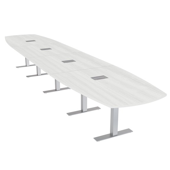20' Modular Arc Boat Boardroom Table Metal T-Bases Data And Electric
