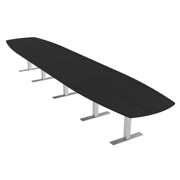 20' Modular Arc Boat Boardroom Table Metal T-Bases Data And Electric