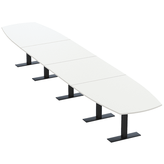 20' Modular Arc Boat Boardroom Table Metal T-Bases Data And Electric