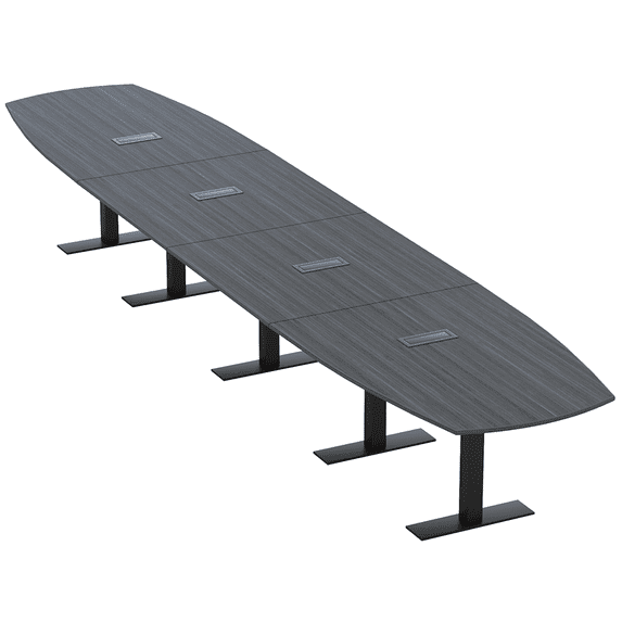 20' Modular Arc Boat Boardroom Table Metal T-Bases Data And Electric