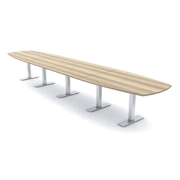 20' Modular Arc Boat Boardroom Table Metal T-Bases Data And Electric