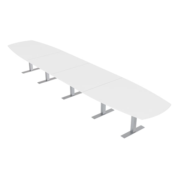 20' Modular Arc Boat Boardroom Table Metal T-Bases Data And Electric