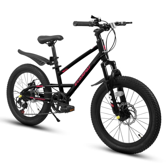 20" Mountain Bike, 7-Speed with Durable Steel Frame & Front Suspension - Grey