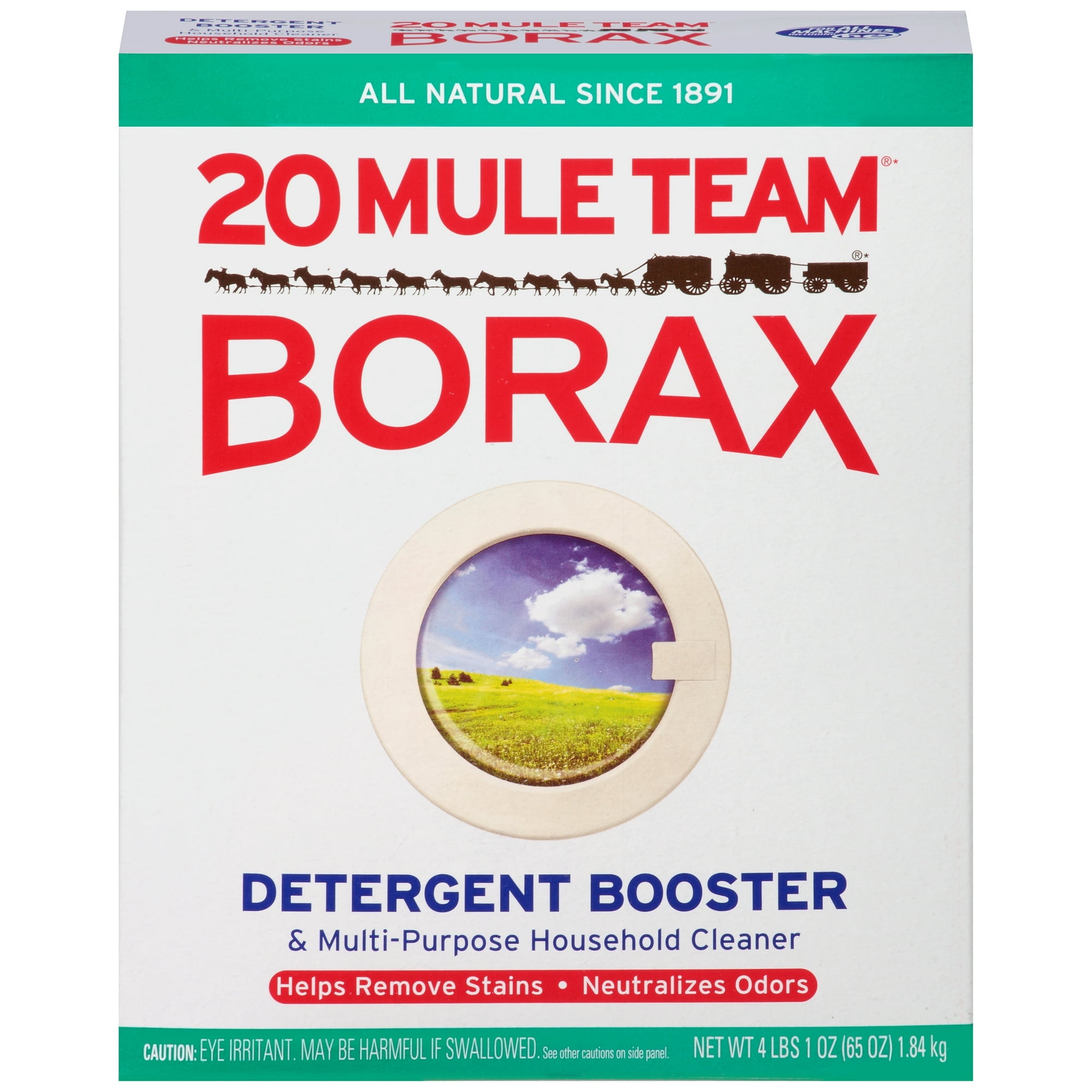 20 Mule Team All Natural Borax Detergent Booster & Multi-Purpose Household Cleaner, 65 Ounce 1 Box