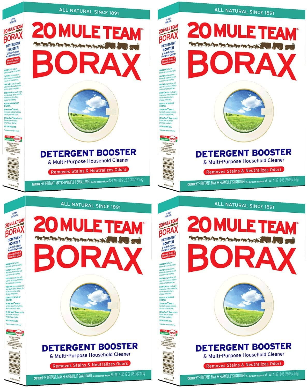 20 Mule Team Borax PMPrx Laundry Booster, Powder, 4 Pounds 4 Pack