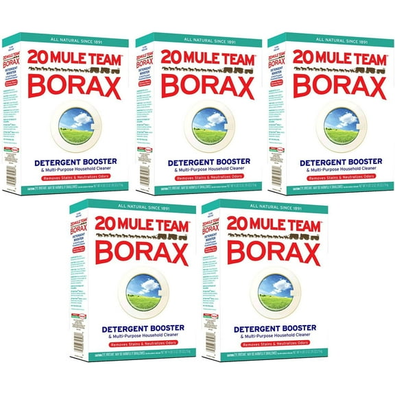 Borax Laundry Booster Powder - Stain Removing - 5 Pack, 4 Pounds