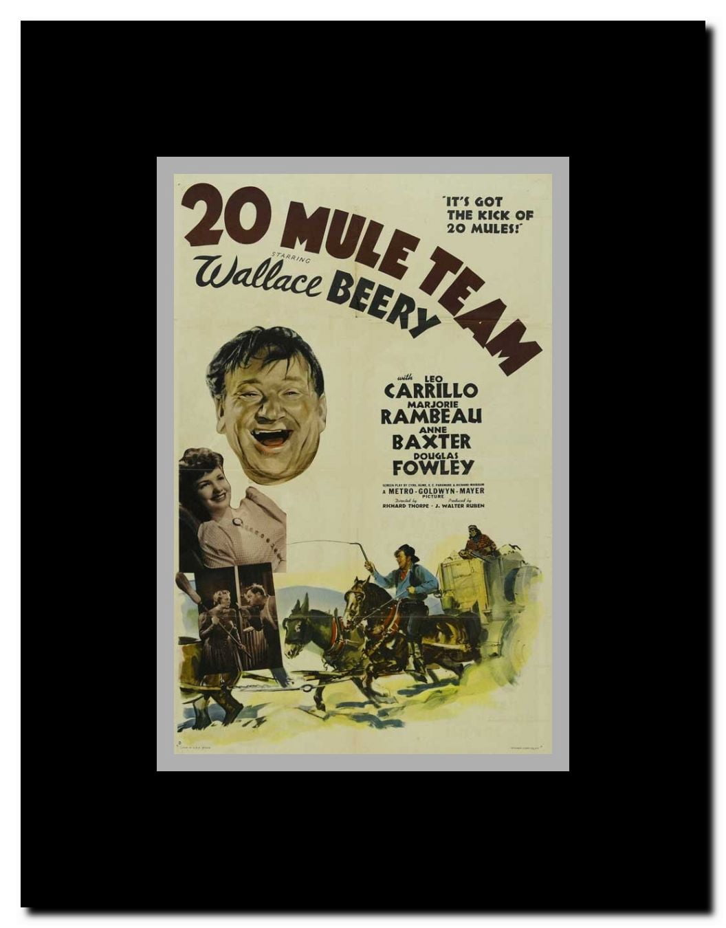 20 Mule Team Framed Movie Poster