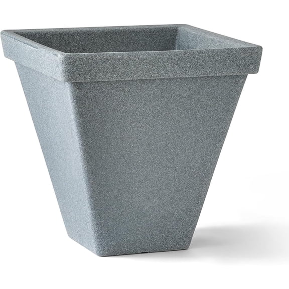 20" Mykonos Square Polyresin Indoor and Outdoor Planter with Stone Blend Concrete