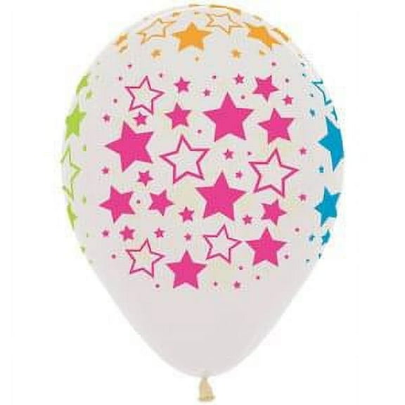 20 NEON UV Clear Stars 11" Glow Blacklight Reactive Party Latex Balloons