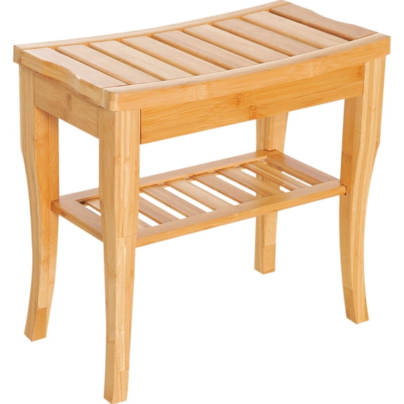 20" Natural Bamboo Bench / Can Be Used in Garden and RV / Comfortable Seating for Shower