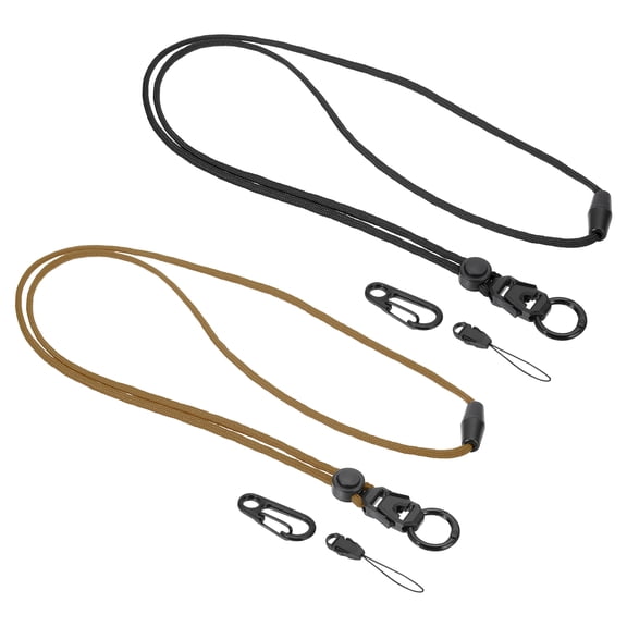 Uxcell Neck Lanyard Breakaway Badge Lanyard with Detachable Buckle for Keys and ID Badges Brown/Black
