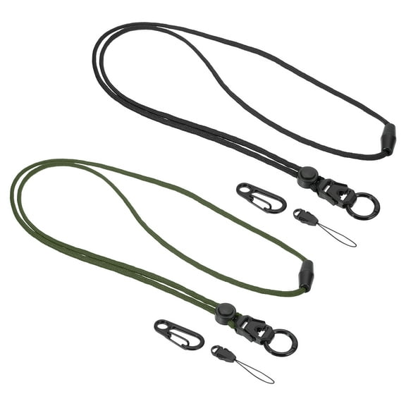 Uxcell Neck Lanyard Breakaway Badge Lanyard with Detachable Buckle for Keys and ID Badges Green/Black