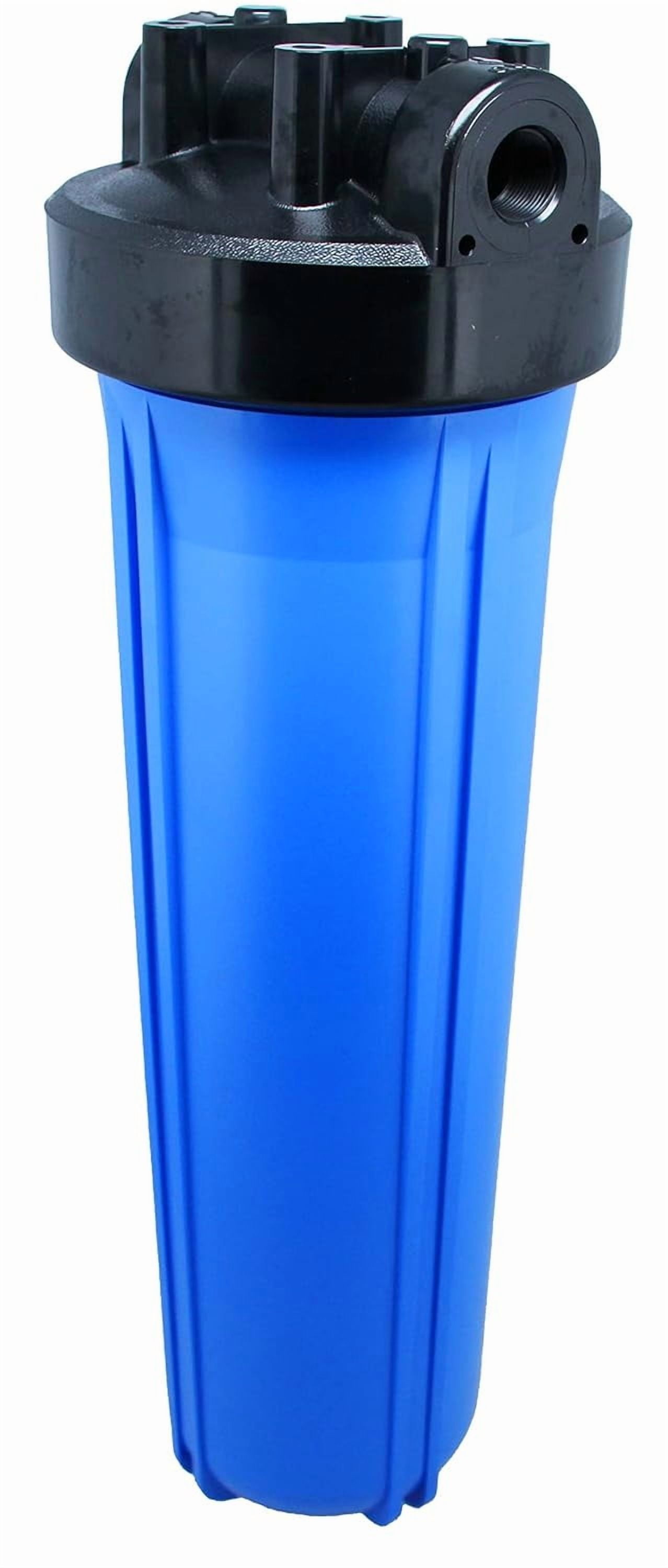 20" Neo-Pure Black/Blue Filter Housing | Blue Sump with Black Cap | No Pressure Relief or Standard Cap | 1 Inch NPT Connection | Durable High-Capacity Water Filtration Housing