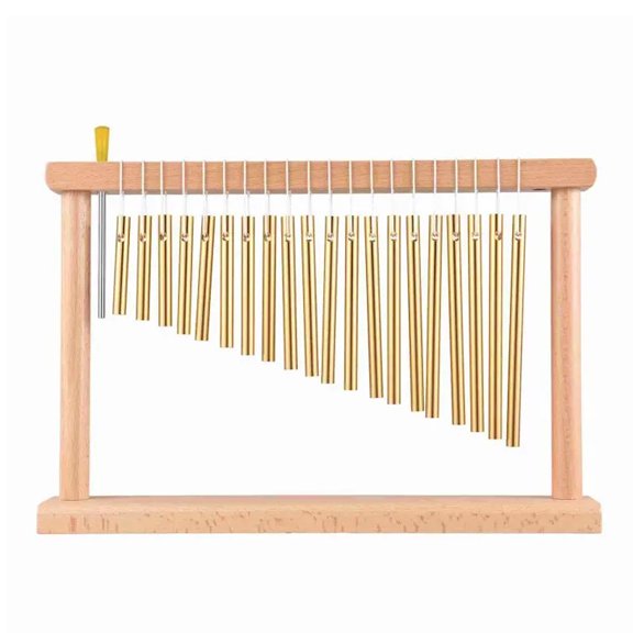 20 Note Chime Wind Chime 20 Bars Instrument Percussion with Mallet (Gold) Chime Table Wind Chime Bar Percussion Instrument Single Row Chime Hand Chimes Relaxing