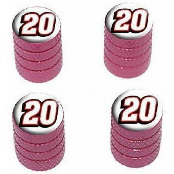 20 Number Twenty Tire Rim Wheel Aluminum Valve Stem Caps, Multiple Colors