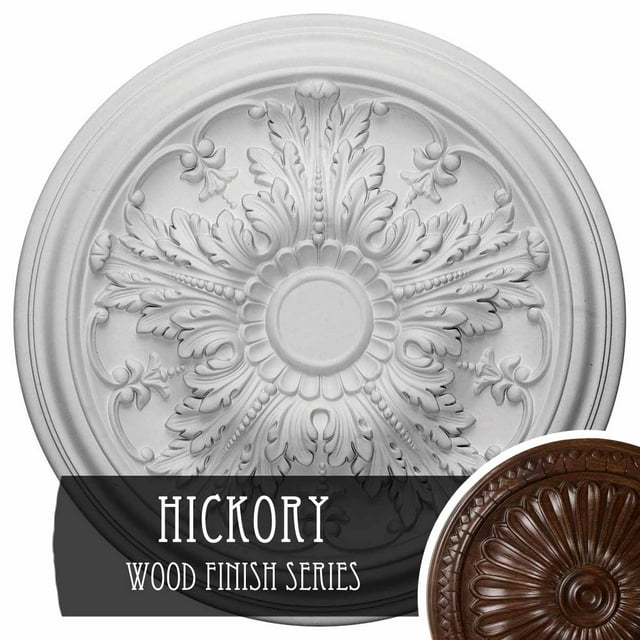 20"OD x 1 1/2"P Damon Ceiling Medallion (Fits Canopies up to 3 3/8"), Hand-Painted Hickory
