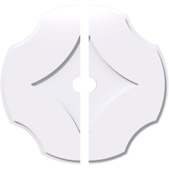 20"OD x 2"ID x 7"C x 1"P Percival Architectural Grade PVC Contemporary Ceiling Medallion, Two Piece