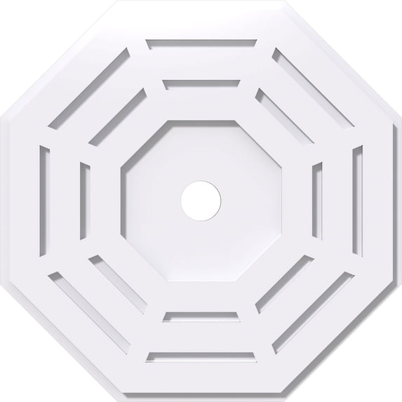 20"OD x 2"ID x 8"C x 1"P Westin Architectural Grade PVC Contemporary Ceiling Medallion