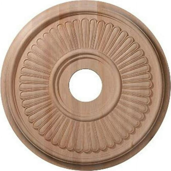 20"OD x 3 7/8"ID x 1 3/4"P Carved Berkshire Ceiling Medallion, Red Oak (Fits Canopies up to 6 1/2")
