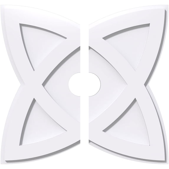 20"OD x 3"ID x 7 1/2"C x 1"P Cosmo Architectural Grade PVC Contemporary Ceiling Medallion, Two Piece