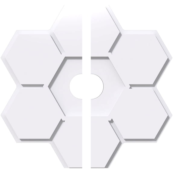 20"OD x 3"ID x 7"C x 1"P Daisy Architectural Grade PVC Contemporary Ceiling Medallion, Two Piece