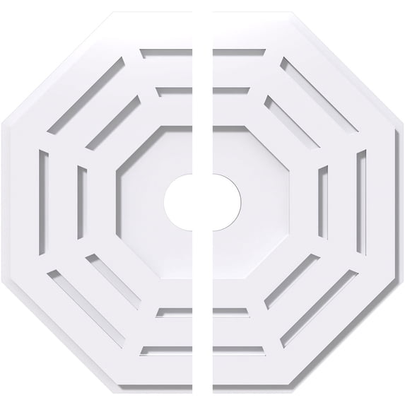 20"OD x 3"ID x 8"C x 1"P Westin Architectural Grade PVC Contemporary Ceiling Medallion, Two Piece