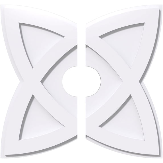 20"OD x 4"ID x 7 1/2"C x 1"P Cosmo Architectural Grade PVC Contemporary Ceiling Medallion, Two Piece