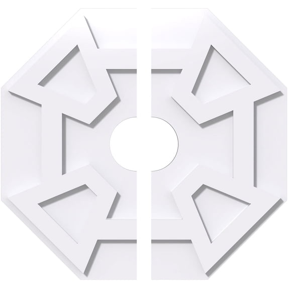 20"OD x 4"ID x 7"C x 1"P Logan Architectural Grade PVC Contemporary Ceiling Medallion, Two Piece