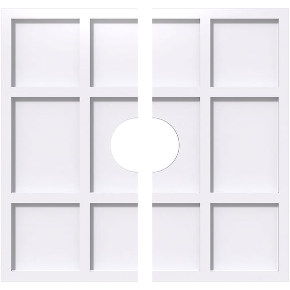 20"OD x 4"ID x 7"C x 1"P Rubik Architectural Grade PVC Contemporary Ceiling Medallion, Two Piece