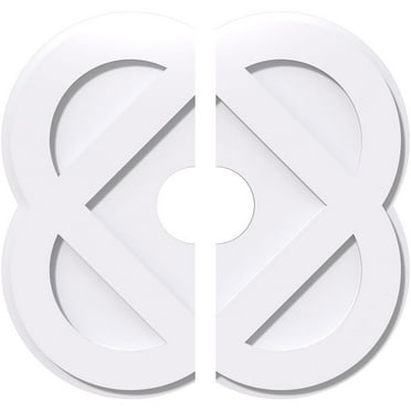 20"OD x 4"ID x 8"C x 1"P Charlotte Architectural Grade PVC Contemporary Ceiling Medallion, Two Piece