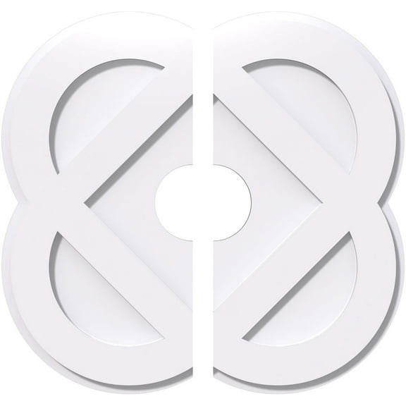 20"OD x 4"ID x 8"C x 1"P Charlotte Architectural Grade PVC Contemporary Ceiling Medallion, Two Piece