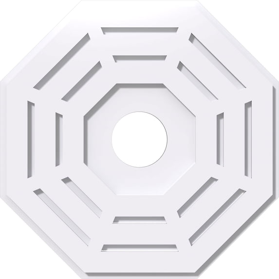 20"OD x 4"ID x 8"C x 1"P Westin Architectural Grade PVC Contemporary Ceiling Medallion