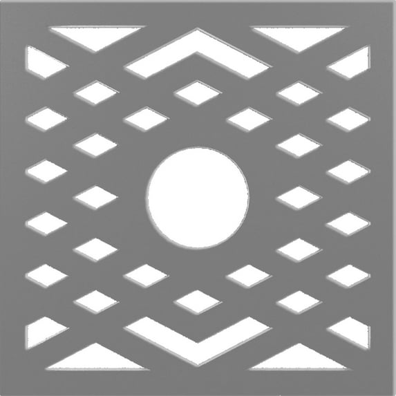 20"OD x 5 1/8"ID x 1/2"P Chevron Architectural Grade PVC Pierced Ceiling Medallion, Nickel