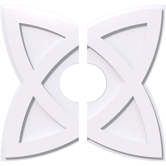 20"OD x 5"ID x 7 1/2"C x 1"P Cosmo Architectural Grade PVC Contemporary Ceiling Medallion, Two Piece