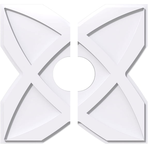 20"OD x 5"ID x 7"C x 1"P Titus Architectural Grade PVC Contemporary Ceiling Medallion, Two Piece