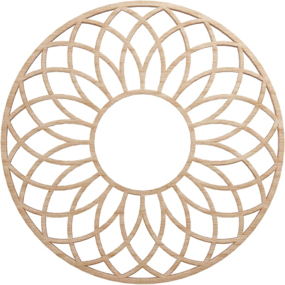 20"OD x 6 7/8"ID x 3/8"T Cannes Wood Fretwork Pierced Ceiling Medallion, Alder