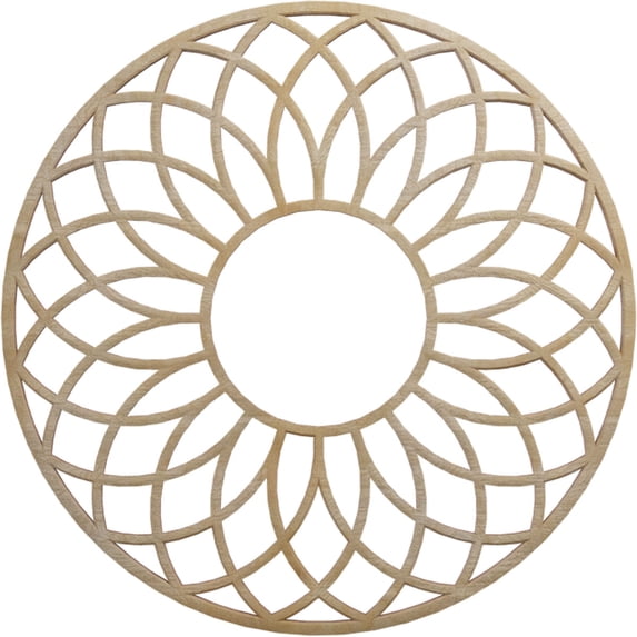 20"OD x 6 7/8"ID x 3/8"T Cannes Wood Fretwork Pierced Ceiling Medallion, Birch