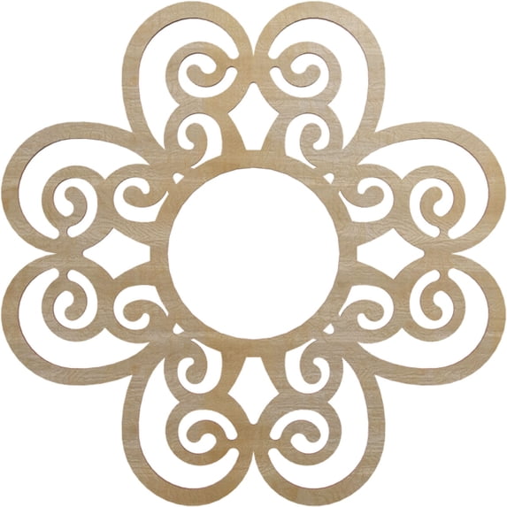 20"OD x 6 7/8"ID x 3/8"T Cohen Wood Fretwork Pierced Ceiling Medallion, Hickory