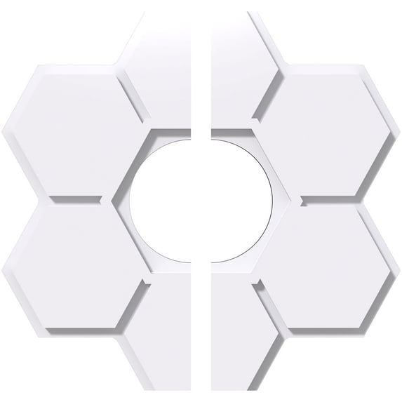 20"OD x 6"ID x 7"C x 1"P Daisy Architectural Grade PVC Contemporary Ceiling Medallion, Two Piece