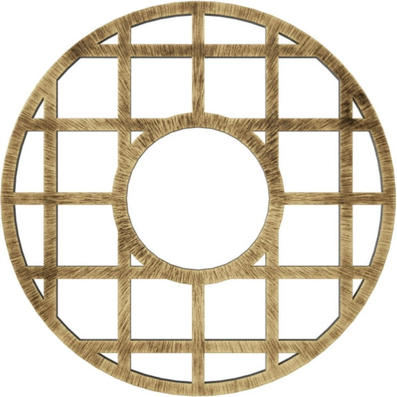 20"OD x 7 1/4"ID x 1/2"P O'Neal Architectural Grade PVC Pierced Ceiling Medallion, Antiqued Brass