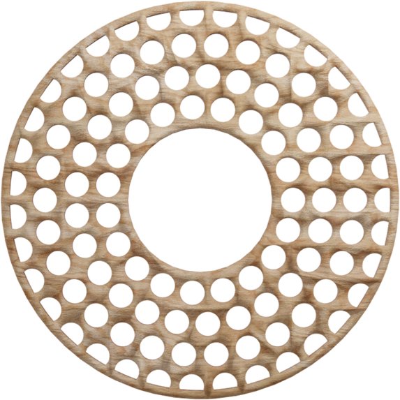 20"OD x 7 1/4"ID x 1/4"T Fink Wood Fretwork Pierced Ceiling Medallion, Red Oak
