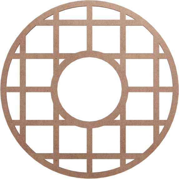 20"OD x 7 1/4"ID x 3/8"T O'Neal Wood Fretwork Pierced Ceiling Medallion, Wood (Paint Grade)