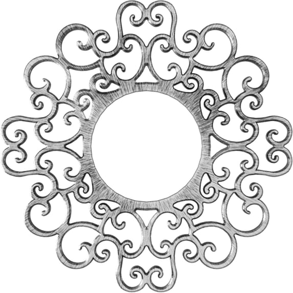 20"OD x 7 5/8"ID x 1/2"P Reims Architectural Grade PVC Pierced Ceiling Medallion, Antiqued Silver