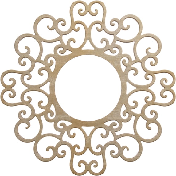 20"OD x 7 5/8"ID x 3/8"T Reims Wood Fretwork Pierced Ceiling Medallion, Hickory