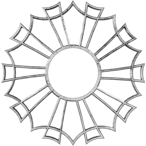 20"OD x 7"ID x 1/2"P Augustus Architectural Grade PVC Pierced Ceiling Medallion, Antiqued Silver