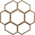 thumbnail image 1 of 20"OD x 7"ID x 3/8"T Florin Wood Fretwork Pierced Ceiling Medallion, Walnut, 1 of 3