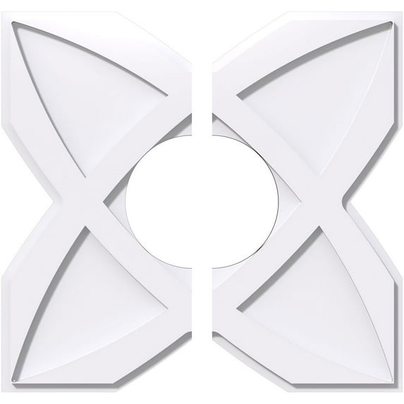 20"OD x 7"ID x 7"C x 1"P Titus Architectural Grade PVC Contemporary Ceiling Medallion, Two Piece