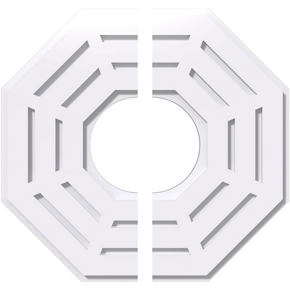 20"OD x 7"ID x 8"C x 1"P Westin Architectural Grade PVC Contemporary Ceiling Medallion, Two Piece