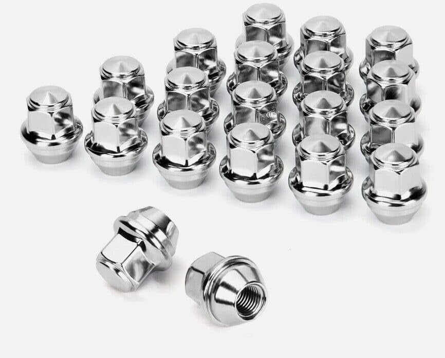 20 OEM Factory Lug Nuts Chrome Compatible with Ford Lincoln 12x1.5 Fusion Focus Escape MKZ